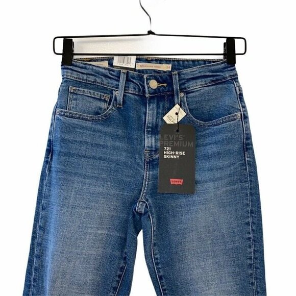 NEW Levi's Big E 721 High Rise Skinny Jeans 24 - Picture 2 of 8